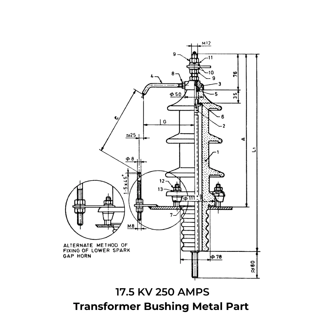 12 / 17.5 / 24 / 36 KV - 250 AMPS - IS-standard technical drawing by GHI Engitech Mark
