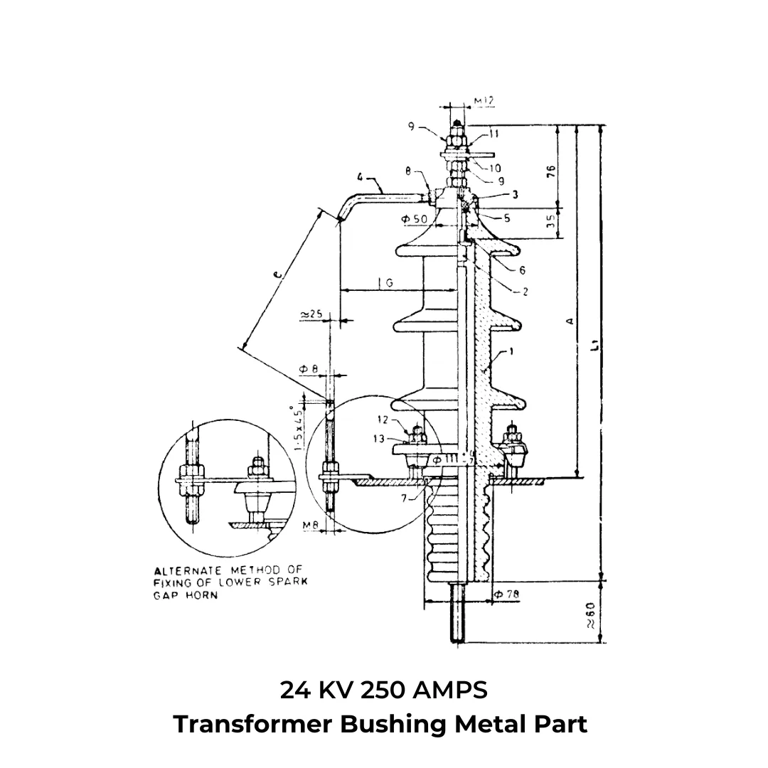 12 / 17.5 / 24 / 36 KV - 250 AMPS - IS-standard technical drawing by GHI Engitech Mark
