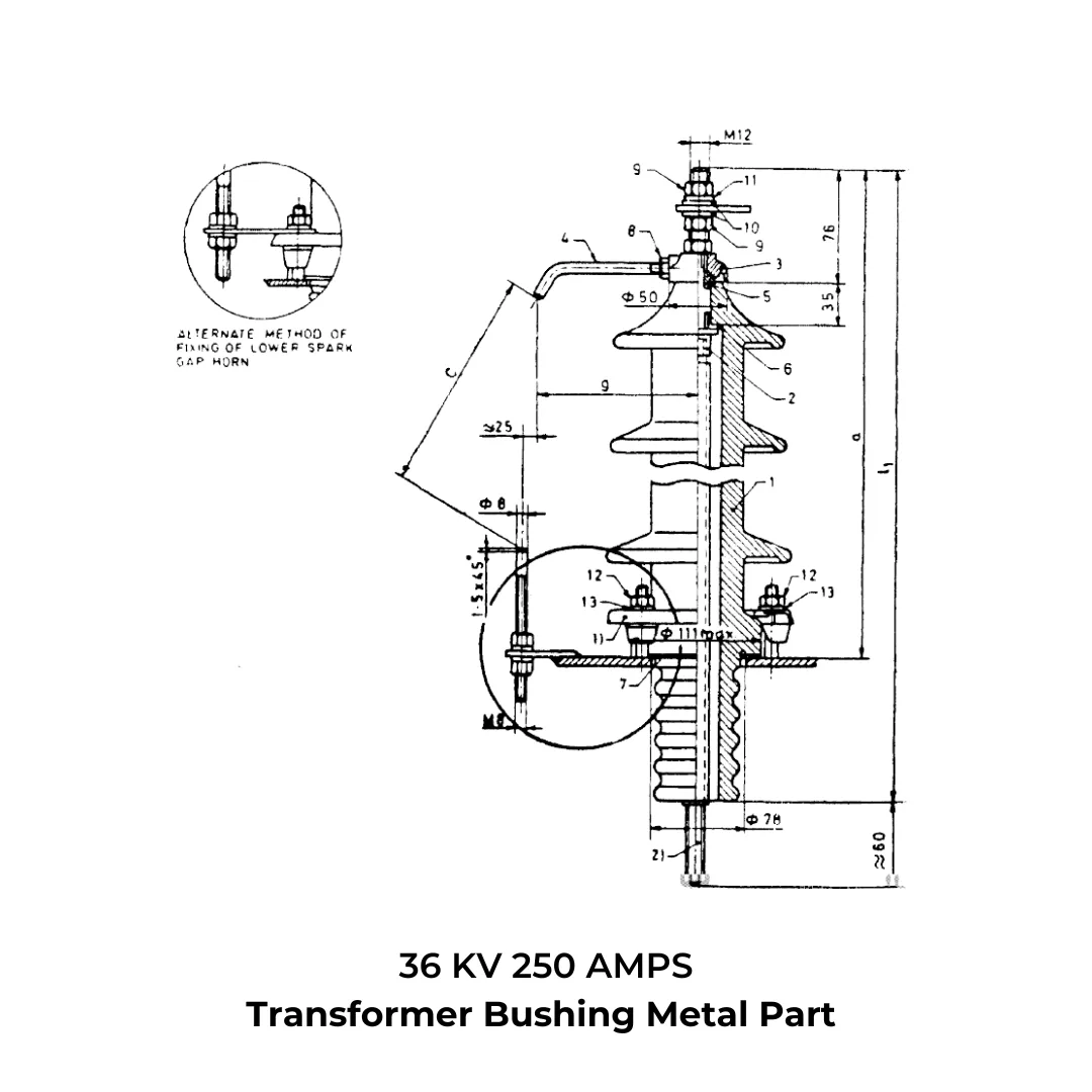 12 / 17.5 / 24 / 36 KV - 250 AMPS - IS-standard technical drawing by GHI Engitech Mark
