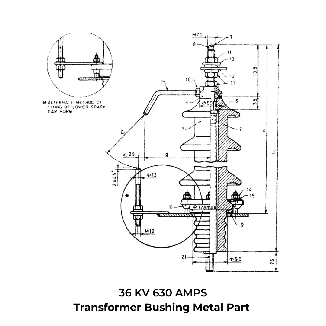 12 / 17.5 / 24 / 36 KV - 630 AMPS - IS-standard technical drawing by GHI Engitech Mark