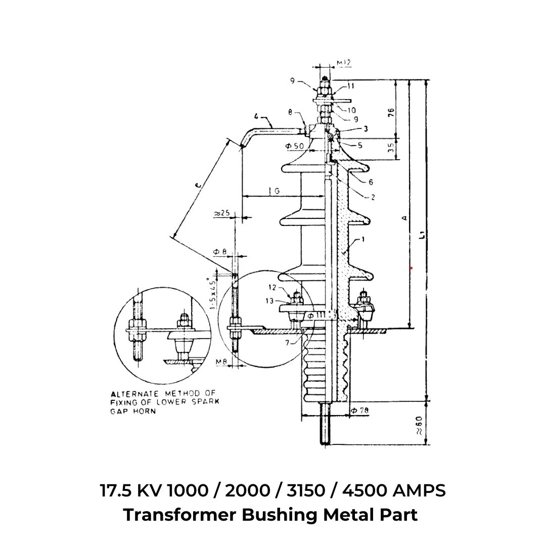 17.5 KV - 1000 / 2000 / 3150 AMPS - IS-standard technical drawing by GHI Engitech Mark