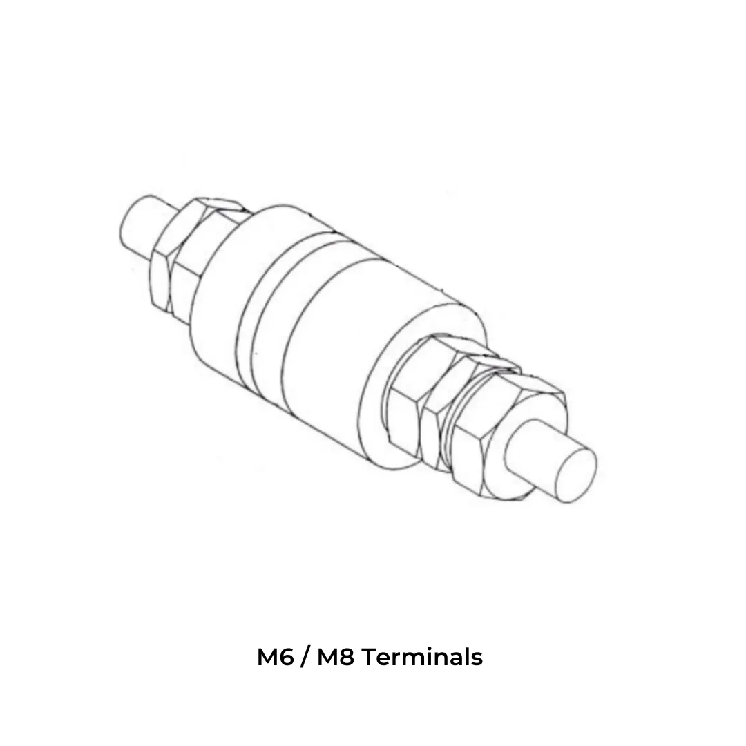M6 / M8 Terminals - Pressure Release Valve - IS-standard technical drawing by GHI Engitech Mark